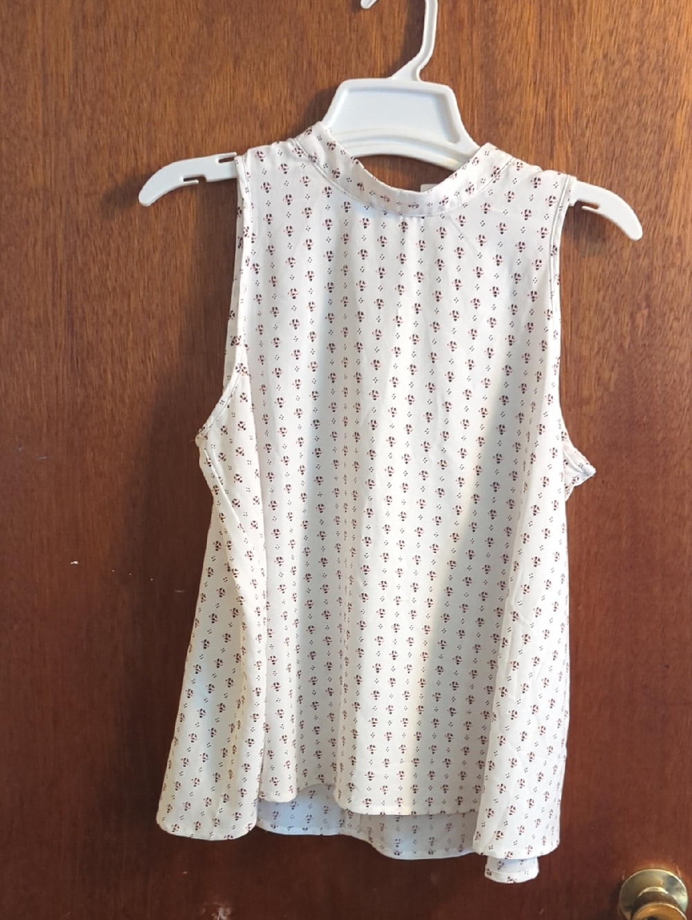 Loft Petite Sleeveless Cream Floral-Print Shell Top